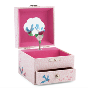 Petite Boîte à Bijoux Musicale avec Oiseau - Rose